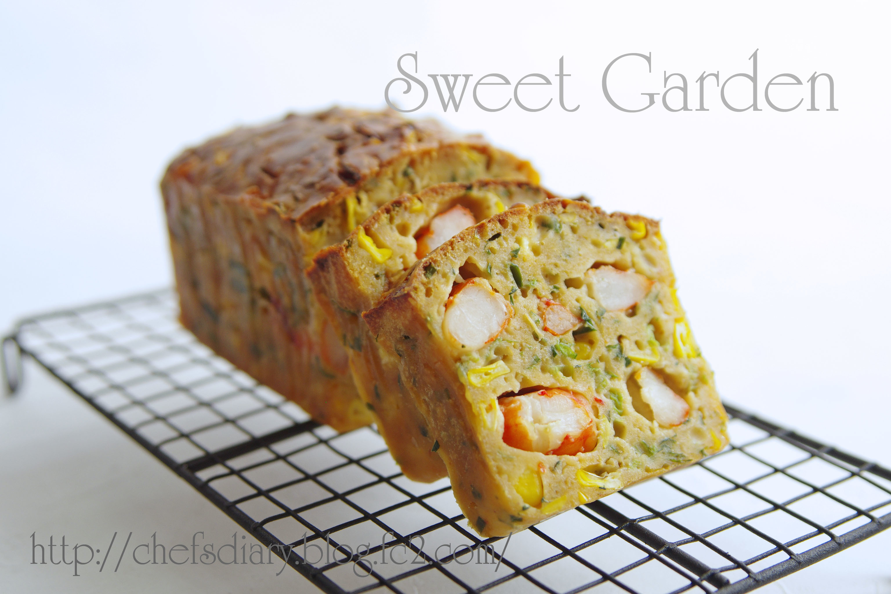 Shrimp & Sweet Corn Savory Cake Chinese-style　海老ととうもろこしの中華風ケークサレ